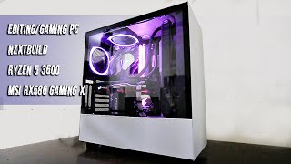 Ryzen 5 3600  RX 580 8GB  NZXT h510i White Build [upl. by Proulx902]