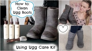 How to Clean Ugg Boots Using Ugg Care Kit ☼ [upl. by Nnylyrehc244]