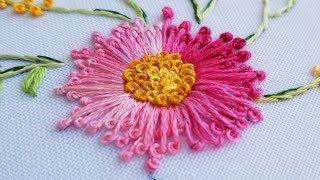 Easy Hand Embroidery for Beginners  Flower Pistil Stitch [upl. by Nonnahsal]