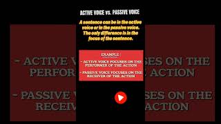 Active voice and Passive voice viralvideo youtubeshorts englishgrammar education [upl. by Voltmer]