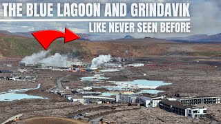 Unusual Blue Lagoon Background And The Lava Around Grindavik [upl. by Si]