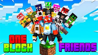 100 DAYS IN MINECRAFT ONE BLOCK WITH FRIENDS 😰  PART 1 [upl. by Giffard793]