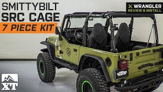 Jeep Wrangler Smittybilt SRC Cage Kit  7 Piece  Gloss Black 19972006 TJ Review amp Install [upl. by Natsuj205]