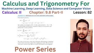 Lesson 82 PartII Differentiation and Integration Power Series Convergence Divergence in Calculus [upl. by Rutherfurd]