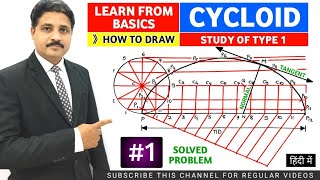 HOW TO DRAW CYCLOID SOLVED PROBLEM 1 IN ENGINEERING GRAPHICS AND ENGINEERING DRAWING IN HINDI [upl. by Rihaz935]