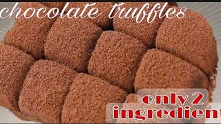 Condensed milk Chocolate truffles Simple way of making chocolate with milk 2 ingredients truffle [upl. by Uba]