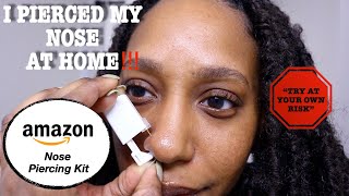 DIY Nose Piercing Amazon Nose Piercing Kit Easy amp Painless [upl. by Atteloj]