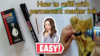 Are you Tired of buying permanent markers  How to refill with permanent marker ink  telugu [upl. by Lydia]