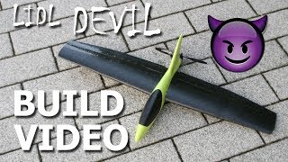 Build Video  RC conversion of a LIDL glider into a highspeed flying wing  The LIDL DEVIL [upl. by Trojan]