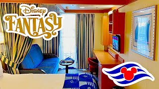 Disney Fantasy Deluxe Oceanview Stateroom With Verandah Full Tour  Cabin  7568 [upl. by Allsopp]