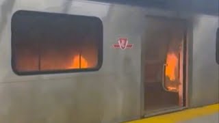 Warnings after ebike bursts into flames on Toronto subway [upl. by Namialus635]