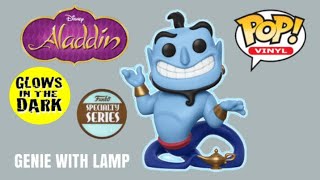 Genie With Lamp Glow In The Dark Funko Pop Vinyl No 476 Disney Aladdin Speciality Series Exclusive [upl. by Nash]