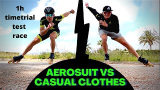 Skating Suit vs Casual Clothes  How much faster is the suit  1 hour time trial test [upl. by Nisa]