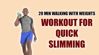 20Minute Walking with Weights Workout for Quick Slimming 2kg Dumbbells [upl. by Adnoraj]