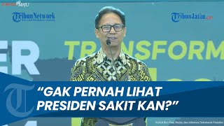 Menkes Budi Beri Candaan soal Jokowi Tak Pernah Sakit Artinya Menteri Kesehatan Berhasil Kan [upl. by Einahpit]