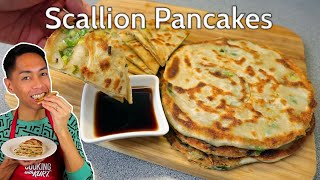 Chinese Scallion Pancakes 葱油饼 Vegan Crispy Flakey and Chewy Savory Flatbread  Cooking with Kurt [upl. by Noda973]