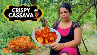 Crispy Cassava Chips  Manioc Chips Snack Recipe [upl. by Dell]