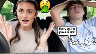 Car SICK PRANK On My GIRLFRIEND she believed me [upl. by Yeliah883]