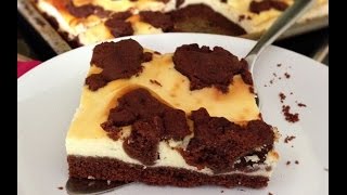 Russischer Zupfkuchen vom Blech  Blechkuchen mit Schokomürbeteig amp Quarkmasse Rezept [upl. by Rurik979]