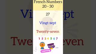 FRENCH NUMBERS FROM 20 TO 30 frenchforbeginner trending viralshorts frenglish [upl. by Bradman914]