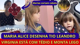 Maria Alice desenha Tio LeandroVirginia está com tédio e compra LEGO para montar [upl. by Acinoed]