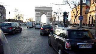 BMW F650CS Motorbike ride around Arc de Triomphe Paris [upl. by Mazel]