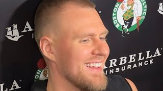 Ill Die Out There Kristaps Porzingis Reacts To New Injury And Celtics Game 2 Win Against Mavs [upl. by Anyal491]