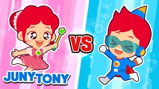 Pink vs Blue  💗What Is Your Favorite Color💙  Color Songs for Kids  JunyTony [upl. by Kane]