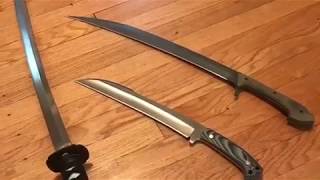 Ginunting and Katana test cutting [upl. by Ahsienek]