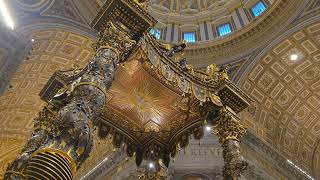 Baldaquino Restaurado  Basílica de San Pedro en Vaticano [upl. by Harak]