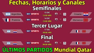 FECHAS HORARIOS y CANALES CONFIRMADOS para SEMIFINALES TERCER LUGAR y FINAL del Mundial QATAR 2022 [upl. by Nnazus37]