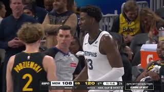 NBA  Draymond Green trips Zach Edey then says quotfk youquot to ref after he gets ejected [upl. by Shandra]