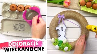 DEKORACJE WIELKANOCNE DIY  stroik wazon i jajka z cementu [upl. by Rior]