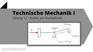 Technische Mechanik 1 Übung 12  Kräfte am Kurbeltrieb [upl. by Zerep731]