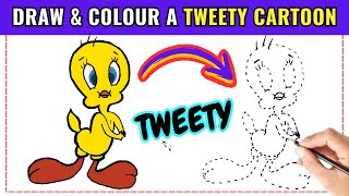 STEP BY STEP Guide How to Draw a Cute TWEETY Bird Easily  Draw Tweety Cartoon [upl. by Marice431]