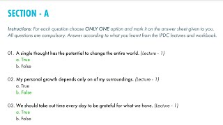 IPDC1  Section  A  True  False  MIMP Questions [upl. by Nerrual]