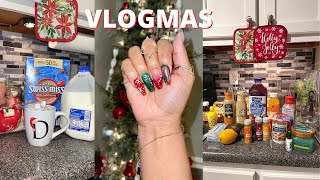 Vlogmas Day 15 Instagram Followers Design my Nails  GROCERY HAUL  Holiday Hot Chocolate [upl. by Lerrad]