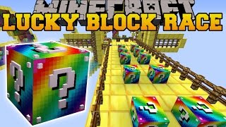 Minecraft RAINBOW ROAD EPIC LUCKY BLOCK RACE  Lucky Block Mod  Modded MiniGame [upl. by Zima]