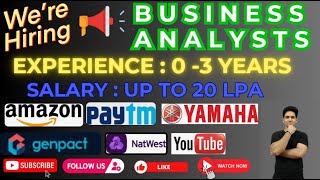 Business Analyst Jobs for Freshers  Business Analyst jobs in India  Business Analyst Job in 2024 [upl. by Eilagam256]