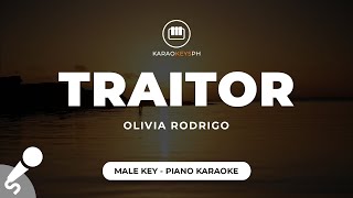 traitor  Olivia Rodrigo Male Key  Piano Karaoke [upl. by Fennessy]