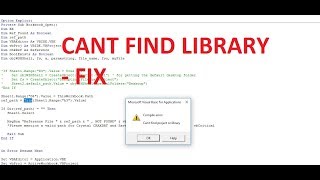 how to fix cant find project or library in vba  vbatip37 [upl. by Minor]