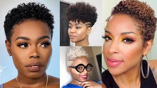 50 Short Natural Haircuts amp Hairstyles for Black Women  UltraDefined TWA Curls for Stylish Women [upl. by Ellerihs584]