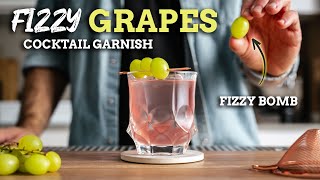 How To make FIZZY GRAPES amp PreBatched Clarified Peachy 75 cocktail [upl. by Eenor]