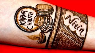 full hand mehndi designs for karwachauth 2024 front hand mehndi design for karwa chauth new [upl. by Jobina]