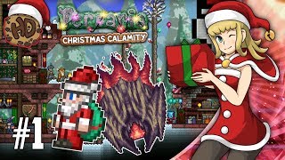 Save Santa from Supreme Calamitas  Terraria Christmas Calamity Lets Play 1 [upl. by Islaen]