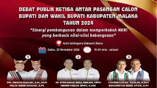 Debat Publik Ketiga Pasangan Calon Bupati Dan Wakil Bupati Kabupaten Malaka 2024 [upl. by Roxanne]