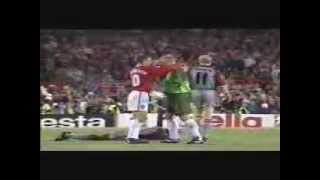 The Final 3 Mins Man United v Bayern Munich 1999 Rare Pitch Side Footage Champions League Final [upl. by Nojel]