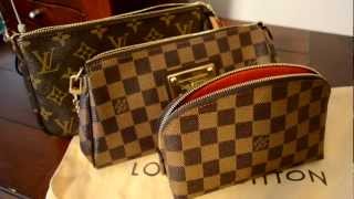 Comparison between Louis Vuitton Accessories Pochette Eva amp Cosmetic Bag  What fits inside [upl. by Savart]