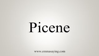 How To Say Picene [upl. by Bonne818]