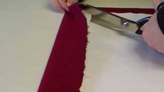 Adding loose interlining to a curtain with mitred corner [upl. by Ahsinawt]